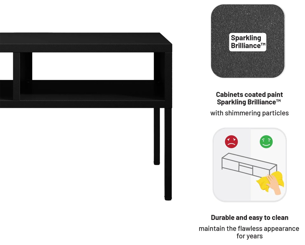 MATTEO dohányzóasztal 900 x 450 x 450 mm, fekete