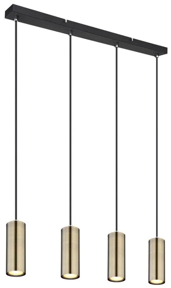 Globo 57911-4HM - ROBBY 4xGU10/35W/230V fekete/messing csillár