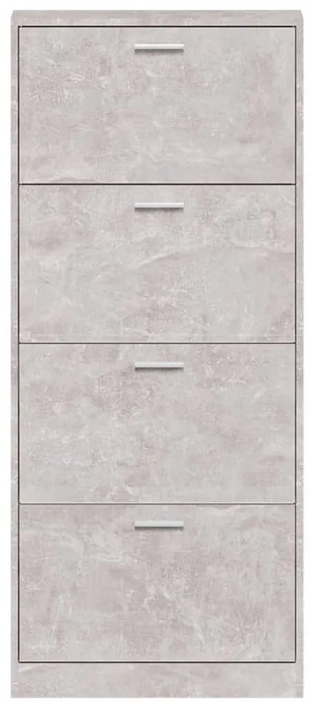 betonszürke szerelt fa cipőszekrény 59x17x150 cm