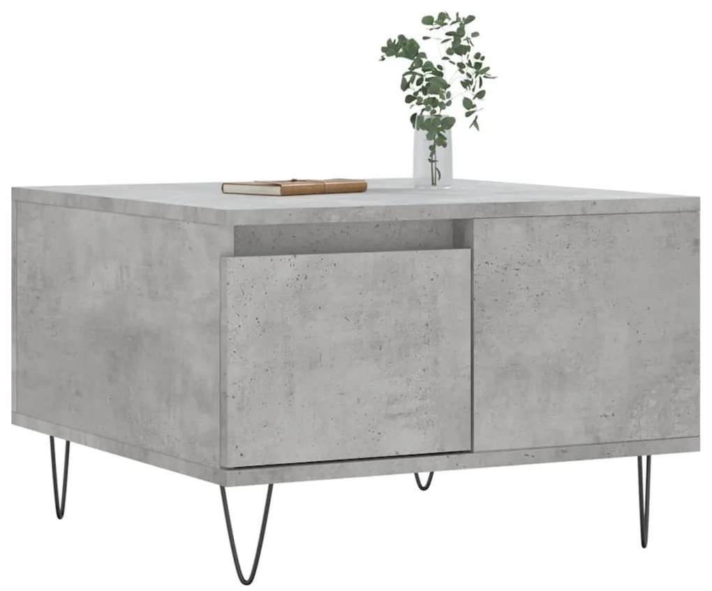 Betonszürke szerelt fa dohányzóasztal 55x55x36,5 cm