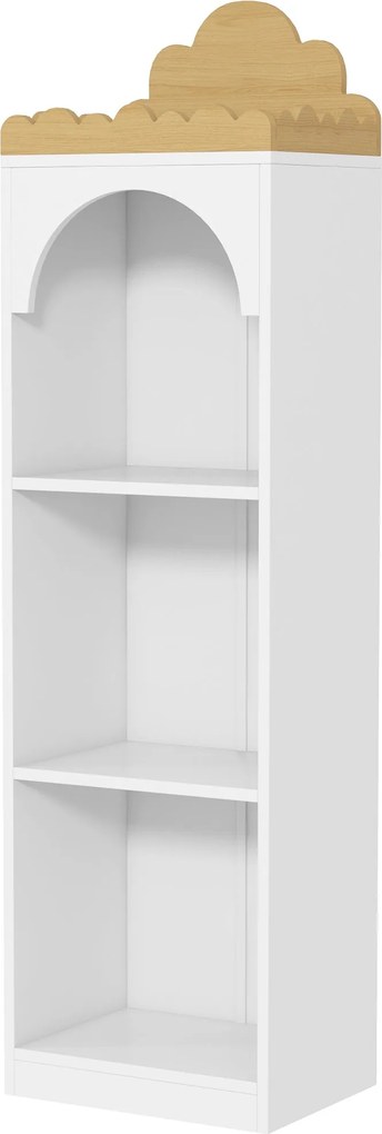 AIYAPLAY Gyermekkönyvespolc, Játékpolc, 3 Szint, Aranyos Felhő Design, Gyermek Tároló Bútor, Gyermek Könyvtároló, 40 x 30 x 139,5 cm, Hálószobába, Olv