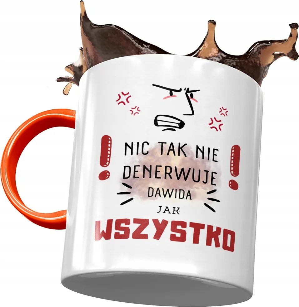 Narancssárga Bögre Dávid Férj Kollégának Ajándék Nyomtatott Fotóval