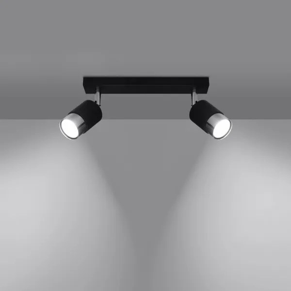 Sollux SL.1065 - Spotlámpa NERO 2xGU10/40W/230V fekete/fényes króm