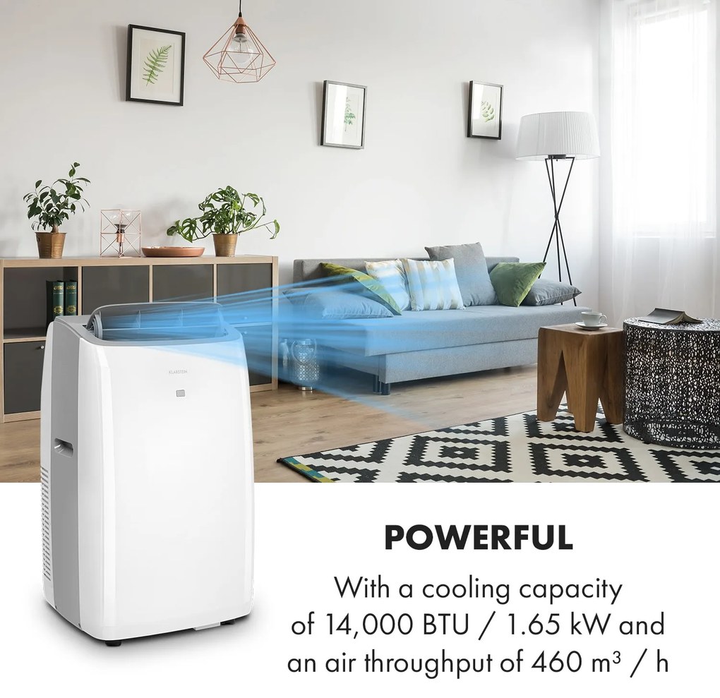 Klarstein Grandbreeze Pro 14K, 3 az 1-ben klíma, 460 m³/ó, 14.000 BTU/1,65 kW