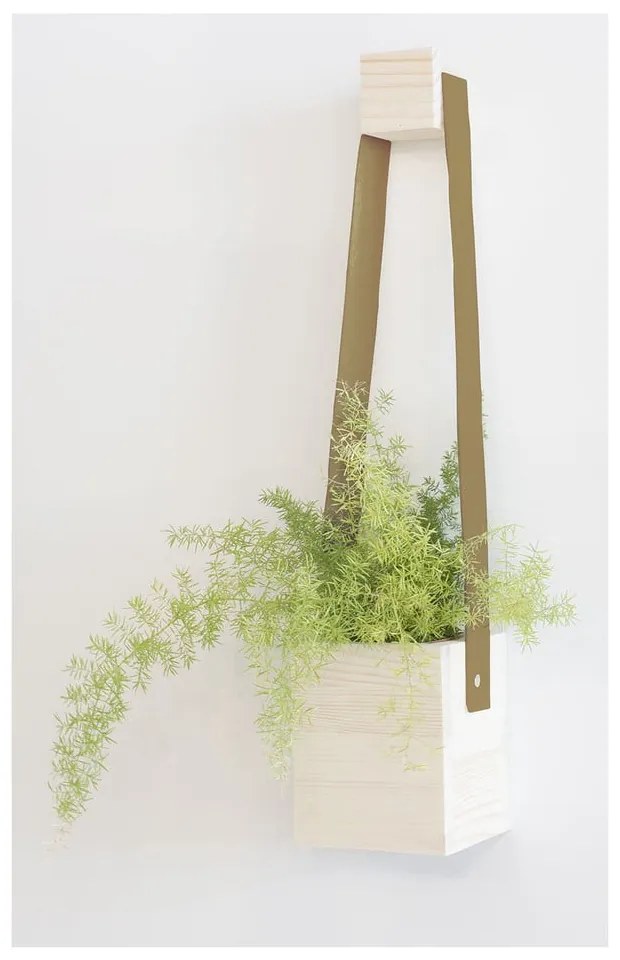 Colgante barna fenyőfa kaspó, 17 x 62 cm - Surdic