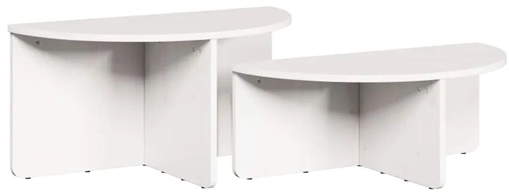Dohányzóasztal 2 pcs Fehér 79 x 39.5 x 40 cm Tömör fenyőfa