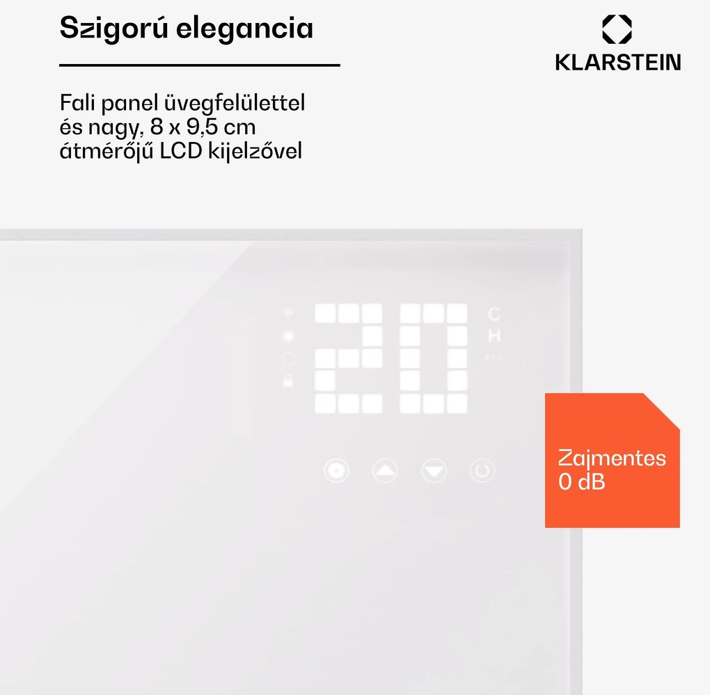 Klarstein Wonderwall Smart Bornholm, infravörös fűtőtest, 70 x 60 cm, App, 360 W