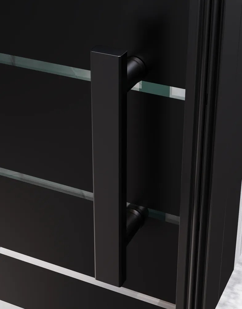 Madeira || Black Pattern 80 nyíló zuhanyajtó, 190cm, 6mm, NANO