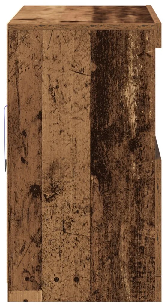 Oldalfal LED világítással Régi Fa 81x37x67 cm