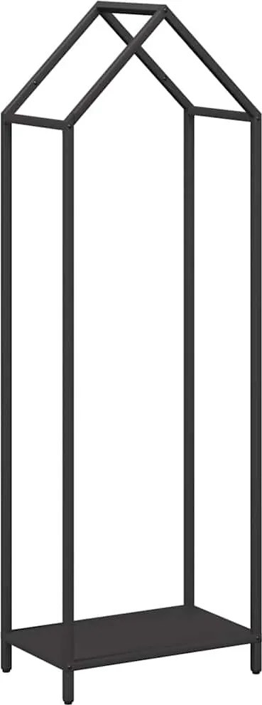 vidaXL fekete hidegen hengerelt acél tűzifatároló 40x25x120 cm