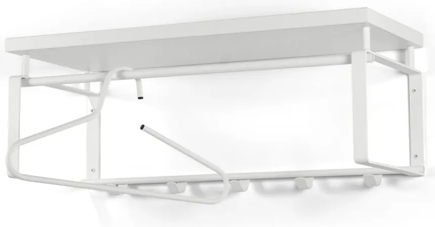Fehér fém fali fogas polccal Rex – Spinder Design
