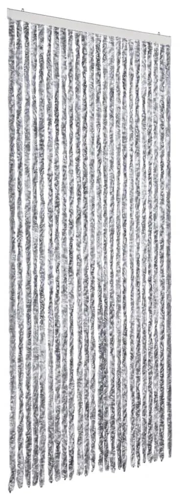 fehér és szürke zsenília rovarfüggöny 100 x 230 cm