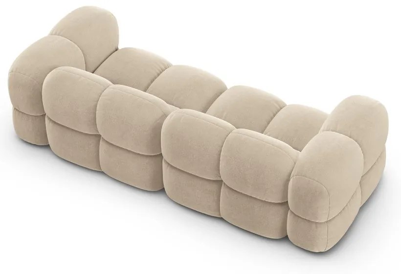 Bézs bársony kanapé 250 cm Loretto – Cosmopolitan Design