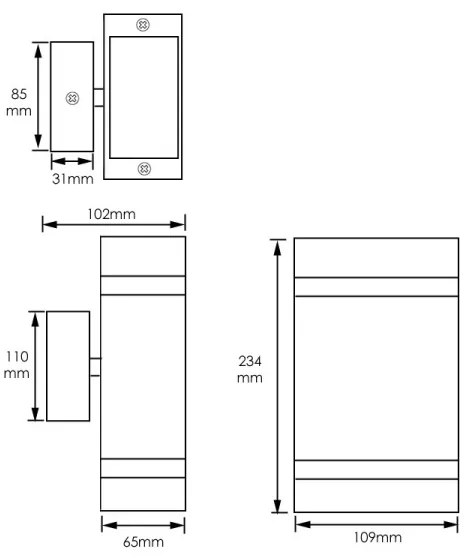 Kültéri fali lámpa LITEK 2xGU10/30W/230V IP44 fekete