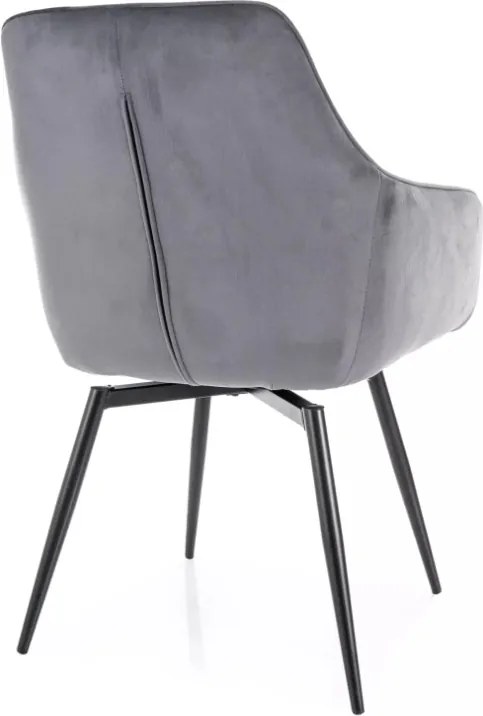 Servio bársony étkezőszék szürke forgatható üléssel