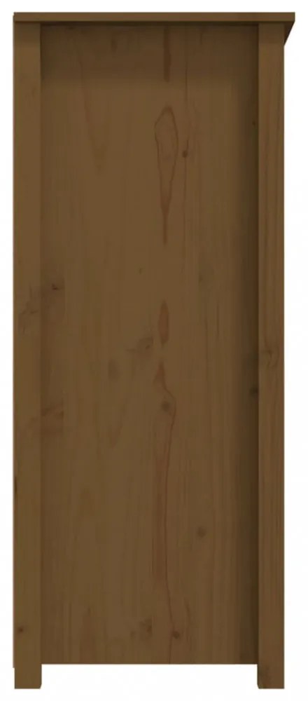 mézbarna tömör fenyőfa tálalószekrény 83x41,5x100 cm