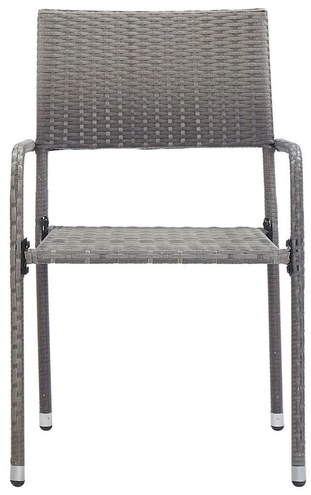 5 részes szürke polyrattan kerti étkezőgarnitúra