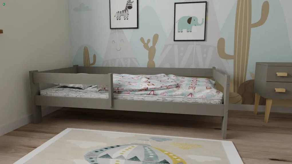 Ala fenyő gyerekágy szürke 90x200 + ajándék ágyrács