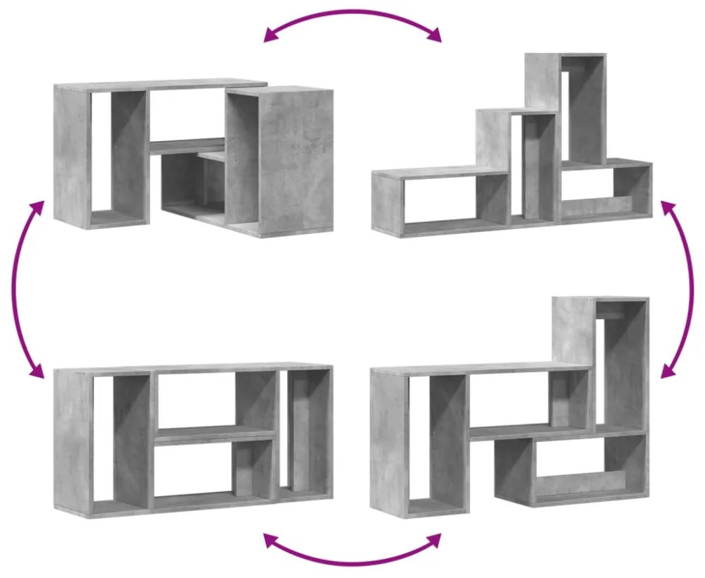 2 db betonszürke szerelt fa TV-szekrény 75 x 30 x 50 cm
