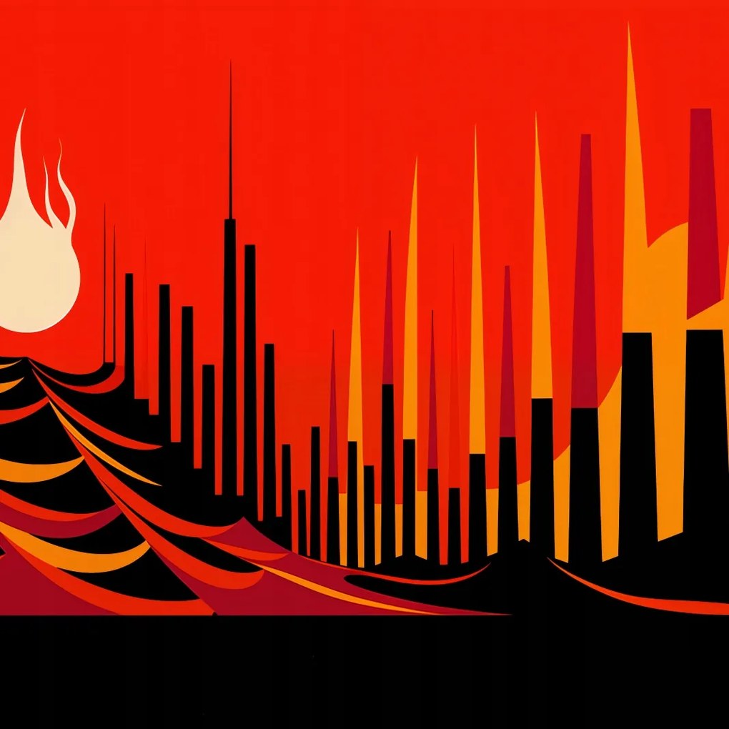 Poszter 40x40cm Városi véres tűz