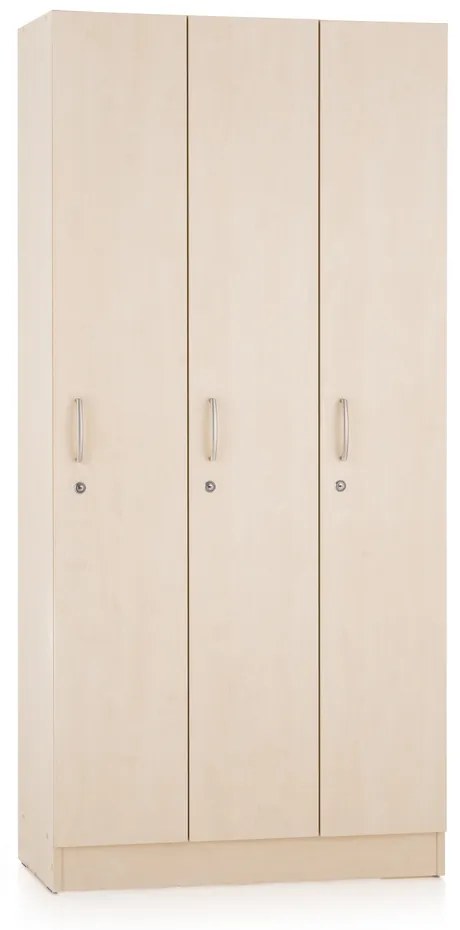 Visio fa szekrény - 3 rekeszes, 90 x 42 x 190 cm, juhar