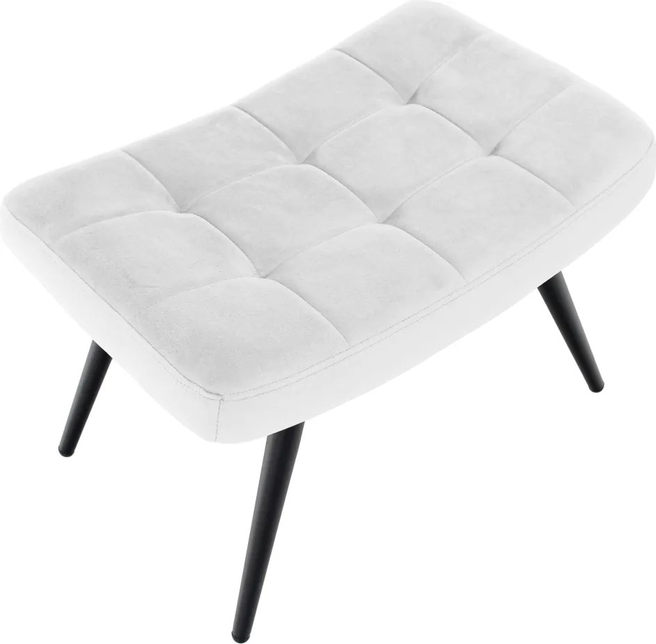 Fotel lábtartóval, világos szürke Velvet szövet/fekete, HABEN