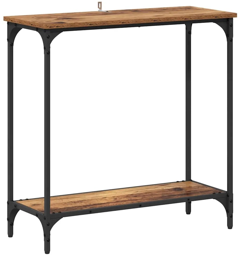 Konzolasztal polcokkal Régi fa 75 x 30.5 x 75 cm Faanyag