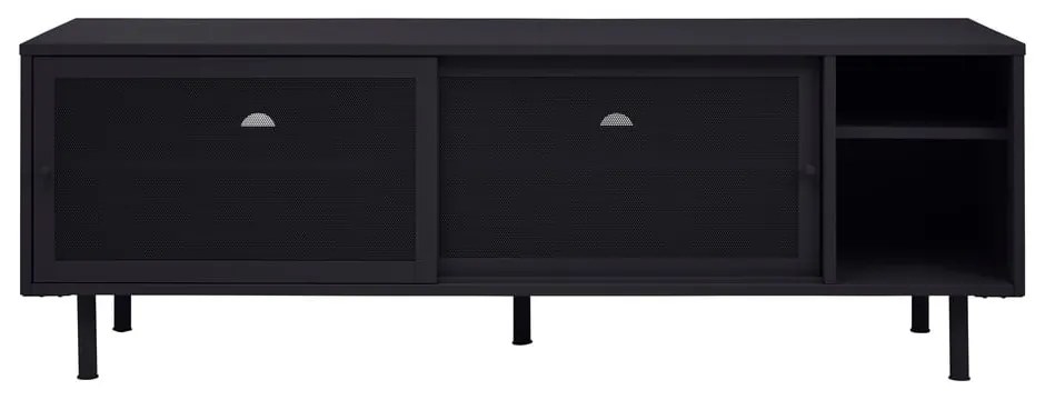 Fekete fém TV-állvány 160x55x45 cm Veep – Unique Furniture