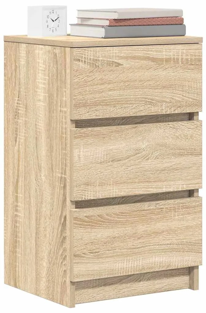 2 db sonoma tölgy éjjeliszekrények 3 fiókkal 39x35x65 cm