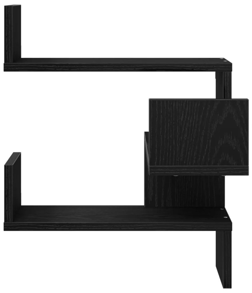 Falipolcok 2 db Fekete Tölgy 40x40x49,5 cm Fűrészelt Fa