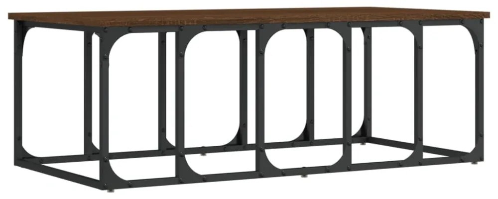 barna tölgyszínű szerelt fa dohányzóasztal 100 x 50 x 35,5 cm