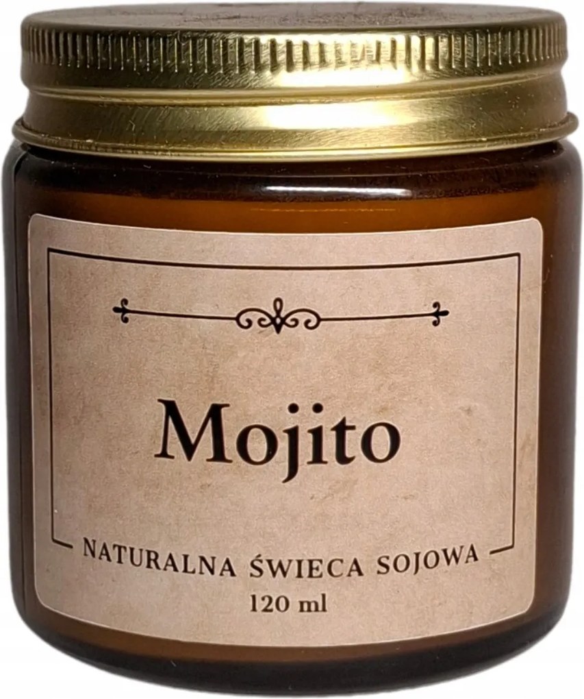 Kézzel készített illatos szójagyertya 120 ml Mojito kanóc