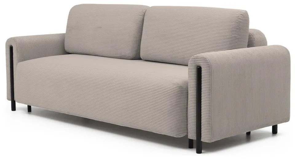 Világosbarna kordbársony kinyitható-tárolóhelyes kanapé 244 cm Arcadova – ELTAP