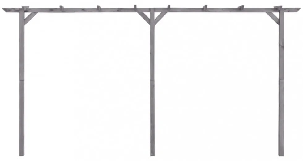 szürke impregnált fenyőfa kerti pergola 400 x 40 x 205 cm