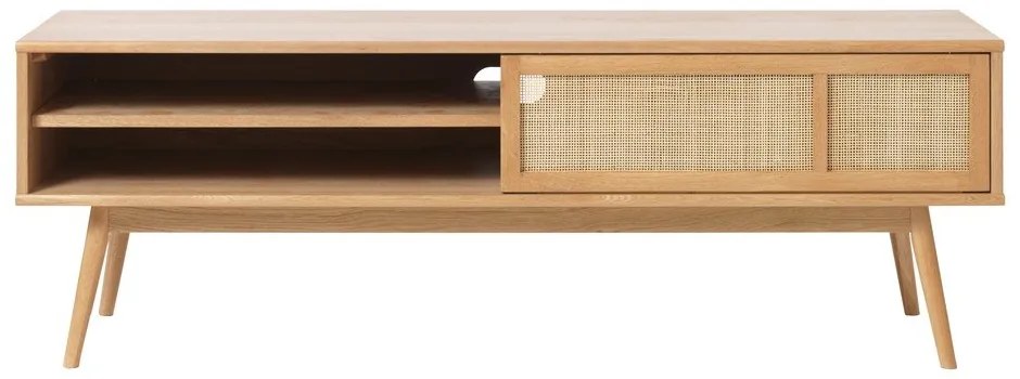 Natúr színű TV-állvány tölgyfa dekorral 150x50 cm Barrali – Unique Furniture