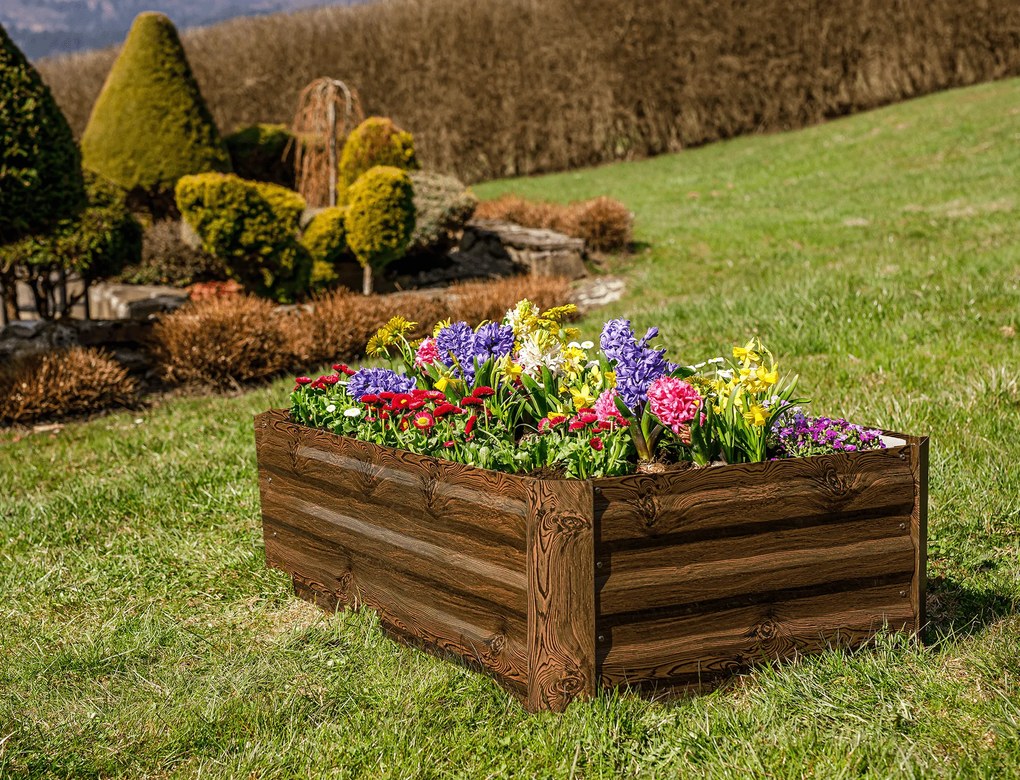 Magasított virágágy, barna, acél, NONKY TYP 2