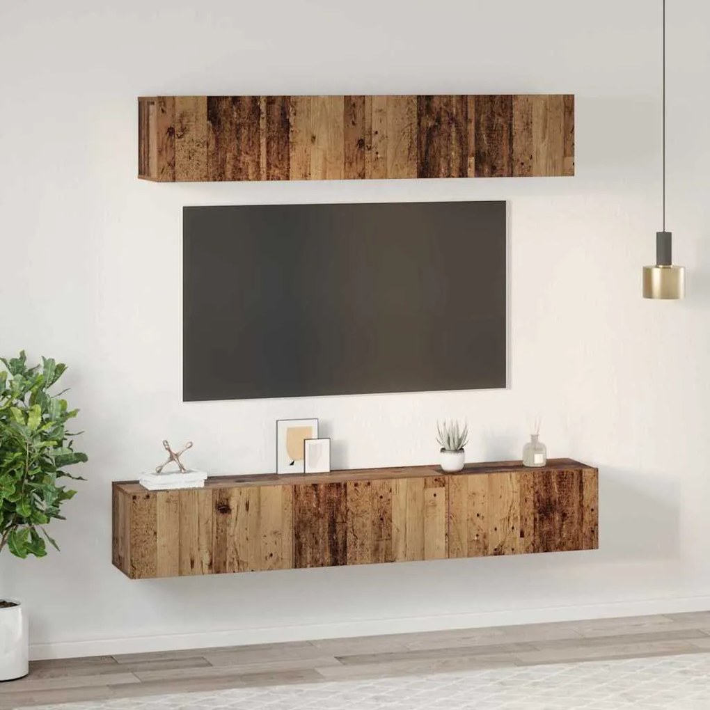 TV Szekrény Szett 5 pcs Régi fa Sztenderd Közepes Faanyag