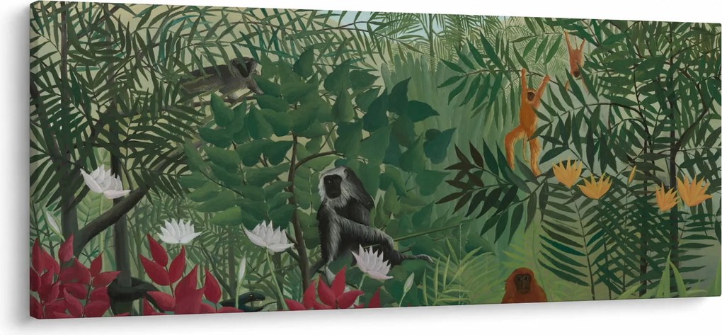 Kép - Henri Rousseau, Tropical Forest with Monkeys, reprodukciók (120x50 cm)