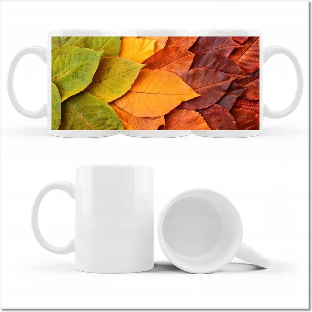Nyomott mintás bögre Őszi színes levelek Levelek az ősz színeiben
