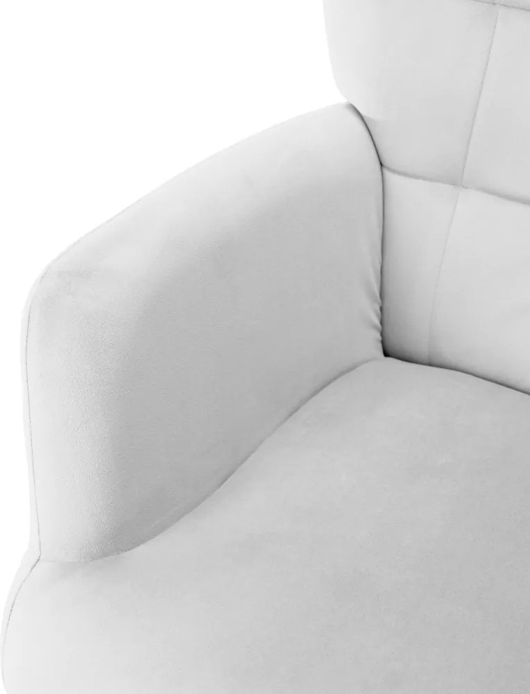 Fotel lábtartóval, világos szürke Velvet szövet/fekete, HABEN