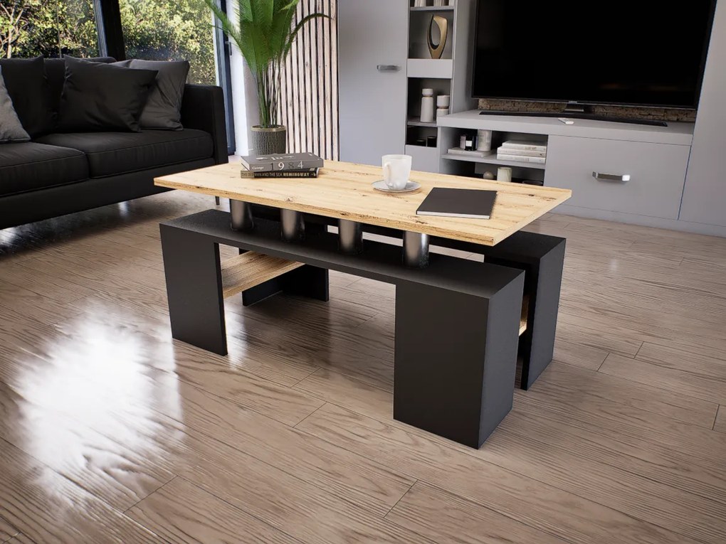 Cubara Dohányzóasztal (Antracit-Artisan) modern