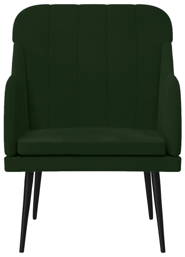 Sötétzöld bársonyfotel 63 x 76 x 80 cm