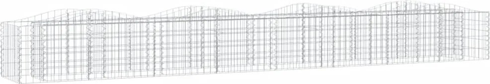 vidaXL íves horganyzott vas gabion magaságyás 400x50x50 cm