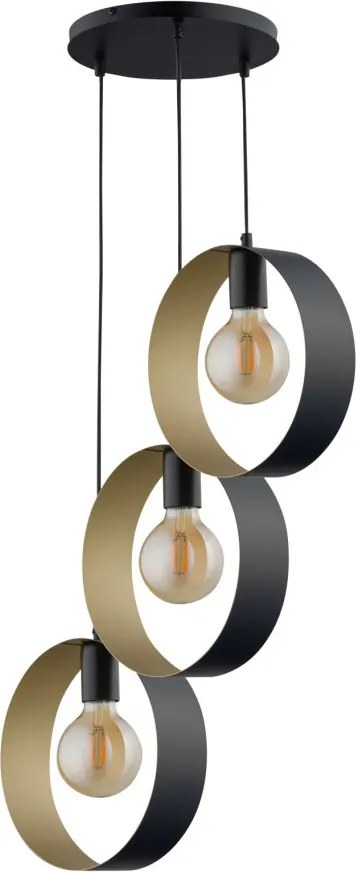 SIGMA LIGHTING 32285 HAPPY Többágú Függesztett Lámpa Fekete, Arany E27 IP20