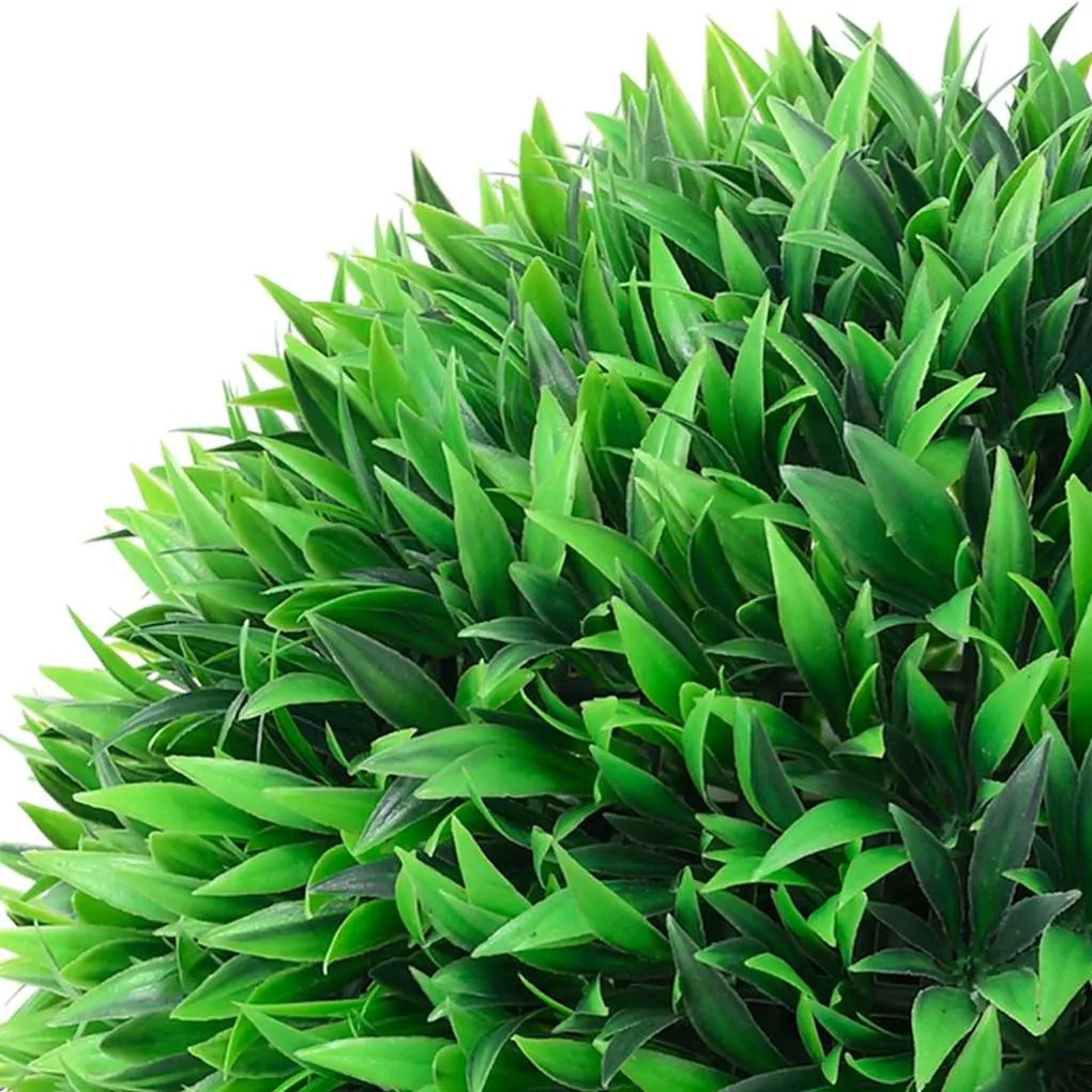 2 db zöld mesterséges boxwood gömbök LED fényekkel 38 cm