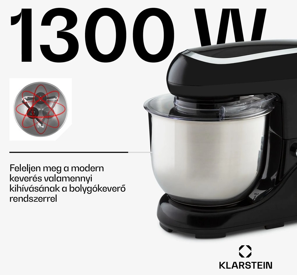 Klarstein Bella Pico 2G, konyhai robotgép, 1300 W, 1,7 PS, 6 fokozat, 5 L