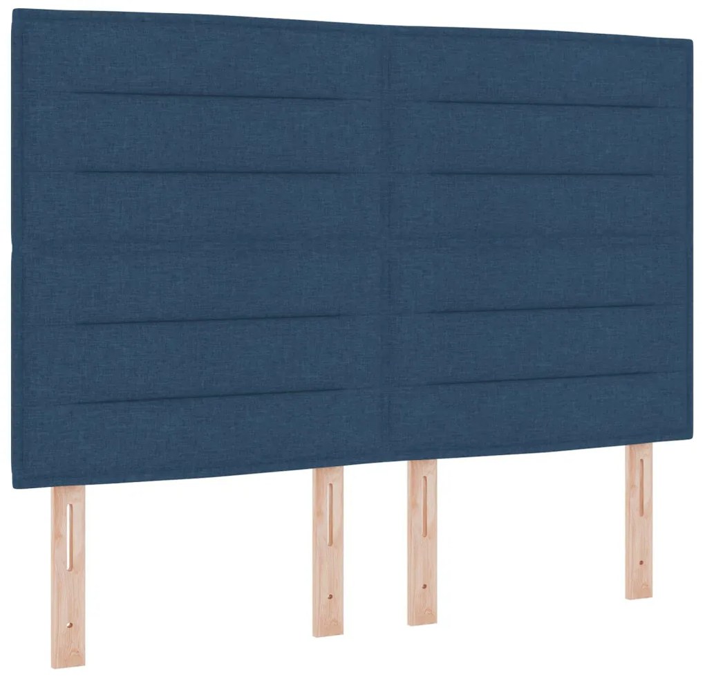 Box Spring Ágy Matrac Kék 140x190 cm Szövet