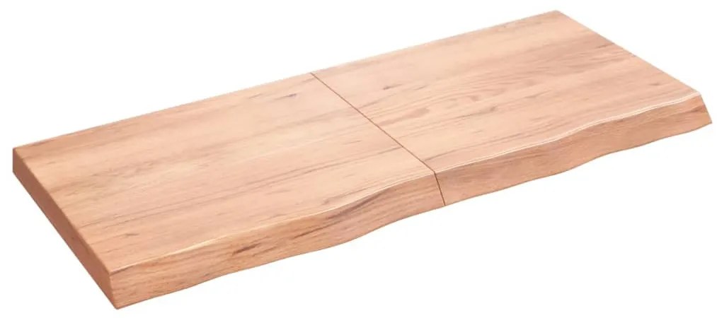 világosbarna kezelt tömör tölgyfa fali polc 120 x 50 x (2-6) cm