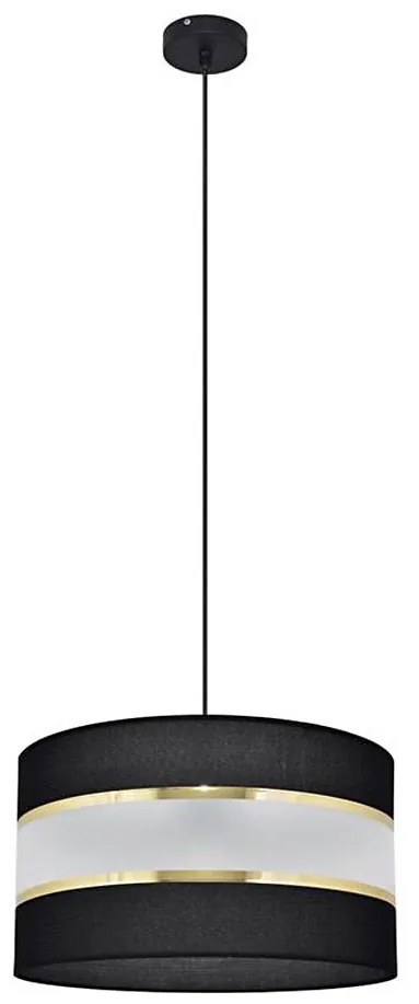 Csillár zsinóron HELEN 1xE27/15W/230V á. 35 cm fekete/arany