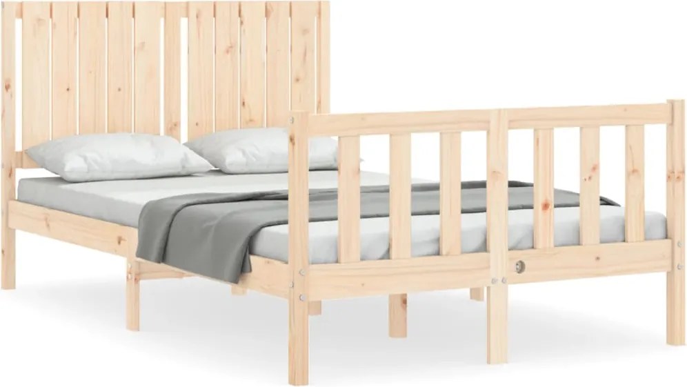 vidaXL tömör fenyőfa ágykeret ágy matrac nélkül 120 x 200 cm